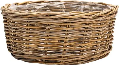 Produktbild von Pflanzkorb Leah Sanur Naturfaser Ø 30 cm H 13 cm grau braun