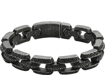 Produktbild von ZIPPO - Antique Link Bracelet Armband - Antikes Gliederarmband - 22cm Edelstahlarmband große Kettenglieder Schiebeverschluss 2007159