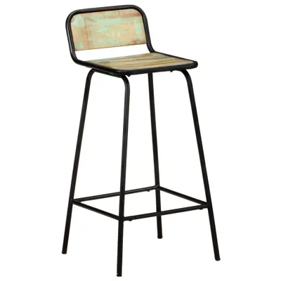 Image de vidaXL Chaises de bar 4 pcs. Vieux bois massif