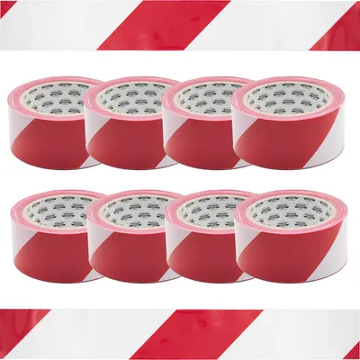 Produktbild von 8x Absperrband Trassenband Flatterband Sperrband Warnband Signalband Rot / Weiß