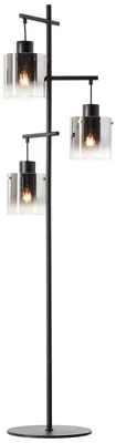 Produktbild von Brilliant Lampe Simonis Standleuchte 3flg schwarz/rauchglas Aluminium/Metall schwarz 3x A60, E27, 52 W