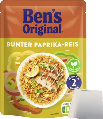 Produktbild von Ben's Original Express bunter Paprika-Reis (220g Packung) + usy Block