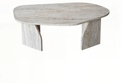 Obrázek produktu pro Dřevěný konferenční stolek „Rock“ 100 x 60 x 35 cm – travertin