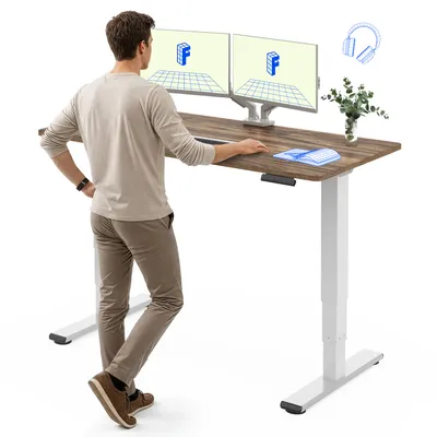 Zdjęcie produktu dla FlexiSpot Elektrycznie regulowany biurko 160x80cm z podwójnym silnikiem, 25MM jednoczęściowym blatem i 3-stopniową teleskopową regulacją EC5 LITE (brązowy)