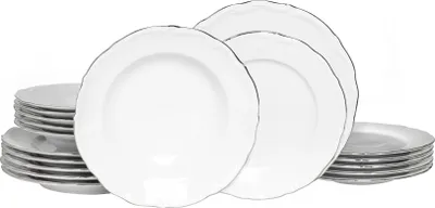 Produktbild von CreaTable, 24325, Maria Theresia Platin, Tellerset 18-tlg, Porzellan