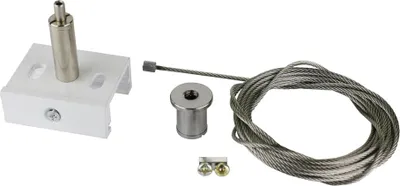 Produktbild von SPS2 Aufhänge-Set für Phasen-Schienensystem, 3m Stahlseil, weiß