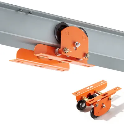 Produktbild von Laufkatze für I-Träger - Manuelles Rollfahrwerk - Tragkraft 500 kg - Flanschbreite 68-110 mm - Doppelräder - Einstellbar - Kohlenstoffstahl