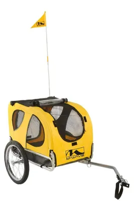 Productafbeelding van Fietsaanhanger huisdieren - 30 kg - 68 x 43,5 x 50 cm - Geel