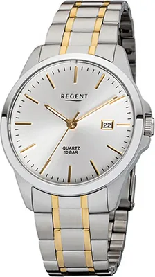 Obrázok produktu pre Pánske hodinky Regent z nehrdzavejúcej ocele F-1013 quartzové hodinky s náramkom strieborné zlato D2URF1013