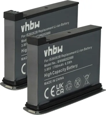 Produktbild von vhbw 2x Akku Ersatz für Insta360 CINOSBT, CINOSBT/A für Tragbare Mini-Kamera (1700 mAh, 3,85 V, Li-Ion)
