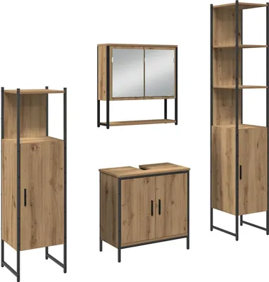 Produktbild von Möbel 4-teiliges Badezimmermöbel-Set Artisan Eichen-Spanplatte - Badezimmer 3334413