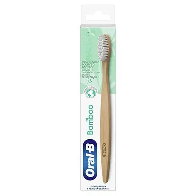 Produktbild von 3x Oral-B Bamboo Handzahnbürste aus Bambusholz Nachhaltig aus organischen Materialien