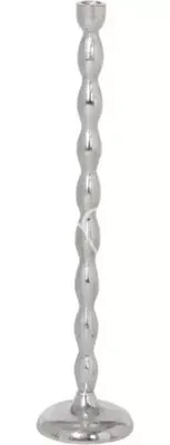 Productafbeelding van Kandelaar, aluminium, ruw/verchroomd, 11x11x51 cm