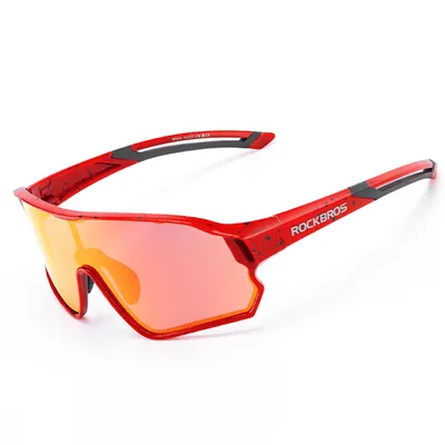 Produktbild von ROCKBROS Fahrradbrille Kinder/Jungen 8-14 Alt Sonnenbrille Polarisierte Brille für Outdoorsport Rot