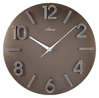 Image de Atlanta 4397/3 Horloge murale quartz analogique brune ronde