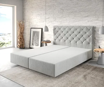 Produktbild von DELIFE Boxspringgestell Dream-Great 160x200 cm Mikrofaser Silbergrau