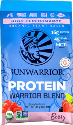 Obrázok produktu pre Sunwarrior Protein Warrior Blend 25 g čokoláda / Rastlinné proteíny / Lahodný viaczložkový rastlinný proteín s hypoalergénnym zložením