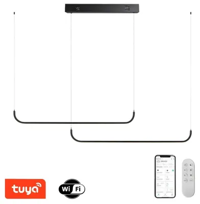 Obrázek produktu pro IMMAX NEO LITE PATTINI SMART závěsné svítidlo dvojité černé 56W s podporou BEACON, Wi-Fi, TUYA