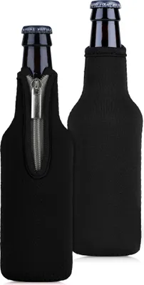 Produktbild von kwmobile 2x 330ml Flasche Flaschenkühler - für Bier und andere Getränke - aus isoliertem Neopren - Kühler in Schwarz