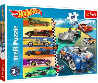 Zdjęcie produktu dla Trefl Puzzle 24 Maxi Hot Wheels Szybkie Hot Wheels, 24 szt., Pojazdy, 3 lat(a)