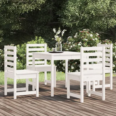 Image de The Living Store Ensemble de jardin 5 pièces blanc pin massif