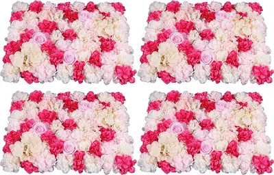 Produktbild von 4x Künstliche Blumenwand Rosenwand Seidenblume Hochzeitsortdekor DIY Hochzeit Straße Hintergrund Wand für Garten Hochzeit Deko