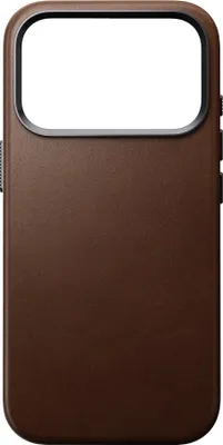 Image de Nomad Traditional cuir coque iPhone 17 Pro – Compatible avec MagSafe – Anneau de caméra en aluminium surélevé – Cuir développé avec la tannerie danoise Ecco - Marron