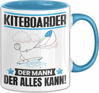 Produktbild von Kiteboarder Tasse Geschenk für Kiteboarder Der Mann Der Alles Kann Geschenkidee zum Geburtstag (Blau)