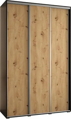 Produktbild von MEBLE KRYSPOL Davos 1 Schrank, drei Türen - 235,2x150x45 cm - Schwarz Artisan Silber