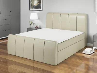 Produktbild von Boxspringbett TEO 120x200 mit 2 Bettkästen, Bonell-Matratze und Topper. Farbe: Beige