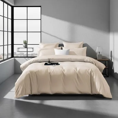 Obrázok produktu pre Sada posteľnej bielizne 220x240 cm, farba taupe, materiál: 100% bavlna Mako satén, 3-dielna sada so zipsom