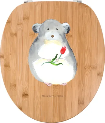 Produktbild von Mr. & Mrs. Panda WC Sitz Chinchilla Blume - Transparent - Geschenk, Klobrille, Liebeskummer, Brille, Chaos, Toilettendeckel, WC-Sitz, Chinchillas, Gute Laune, Deckel