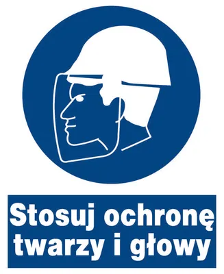 Zdjęcie produktu dla ZNO-18 -ZNAK nakazu- Stosuj ochronę twarzy i głowy