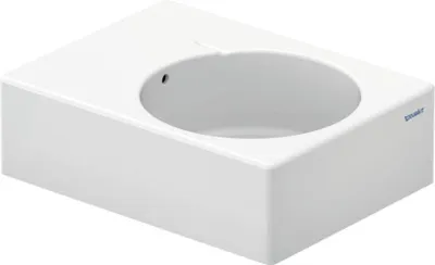 Produktbild von Duravit Scola Waschtisch, 615x460mm, mit Überlauf, 1 Hahnloch vorgestochen, Beckenposition rechts, 06856000001
