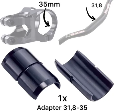 Produktbild von Reverse Fahrrad Fat Vorbau Lenker Adapter Shim Ø35mm-31,8mm