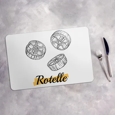 Produktbild von Tischset 4x45x30 cm + 10fi cm Platzset Tischmatte Platzmatte Untersetzer - Italienische Nudeln Pasta