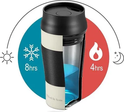 Image de Gobelet isotherme Famanu, double paroi, en acier inoxydable, 360 ml