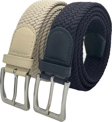 Image de Ceinture élastique beige/bleue, 95-120 cm