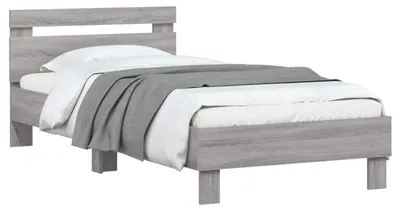 Produktbild von vidaXL Bettgestell mit Kopfteil Grau Sonoma 80 x 200 cm Holzwerkstoff