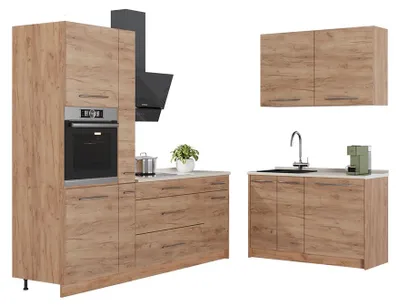 Obrázek produktu pro Kuchyně Vicco Fame-Line Zlatý mocný dub/Zlatý mocný dub 220 x 120 cm, PD Antracit, Model 64983