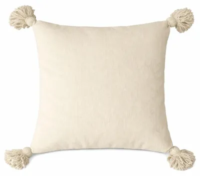 Produktbild von Kissenbezug aus Wolle mit Pompons