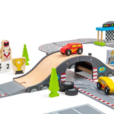 Immagine prodotto di Bigjigs Rail Pista di legno Giornata di gara