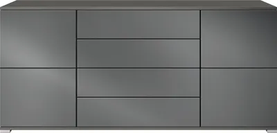 Produktbild von Vladon Sideboard Rova V2, Kommode mit 4 Türen und 4 Schubladen, Anthrazit matt/Graphit Seidenmatt (166,5 x 75,5 x 35)