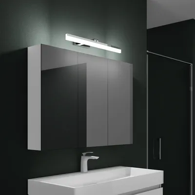 Produktbild von Mai & Mai Spiegelschrank Bad mit Beleuchtung Badschrank mit Spiegellampe BxTxH 100x15x70cm Spiegelleuchte 180° Drehbar LED Badlampe 60cm