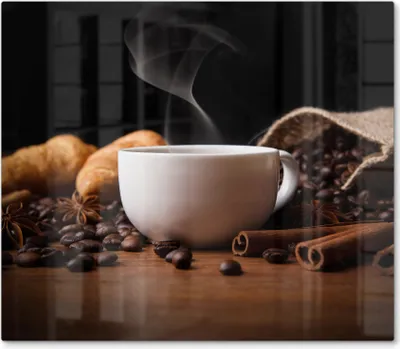 Produktbild von DEQORI Herdabdeckplatte Glas 1-tlg 'Sinnesfreude Kaffee' Abdeckplatte Küche Glaskeramikkochfeld Herd