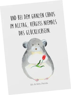 Produktbild von Mr. & Mrs. Panda Postkarte Chinchilla Blume - Weiß - Geschenk, Chinchillas, Postkarten, Ansichtskarte, Büro, Ansichtskarten, Grußkarte, Liebeskummer, Lustige Sprüche