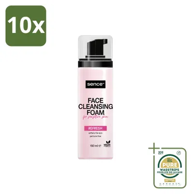 Produktbild von 10 x Sence Gesichtsschaum für empfindliche Haut - 150 ml - Vorratspackung - 10 Stücke