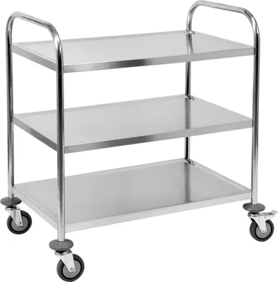 Immagine prodotto di Carrello di servizio, carrello da cucina, carrello per sparecchiare 3 ripiani 860x530x950 mm Acciaio inossidabile