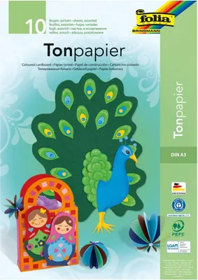 Produktbild von folia Tonpapierblock DIN A3 130 g/qm 10 Blatt