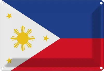 Produktbild von vianmo Blechschild 12x18 cm Philippinen Philippines Flagge Fahne Wappen